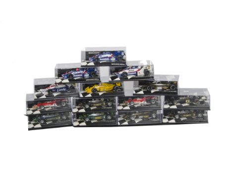 Minichamps 1:43 Scale 1970S/80S F1 Models, A cased collection of Lotus and Toleman models, comprising, limited edition Tolema