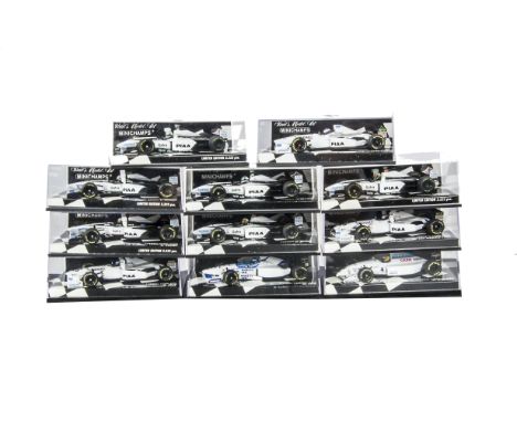 Minichamps 1:43 Scale F1 Models, A cased collection of Tyrell models, comprising Tyrell limited edition 980070/ 980051 Tagaki