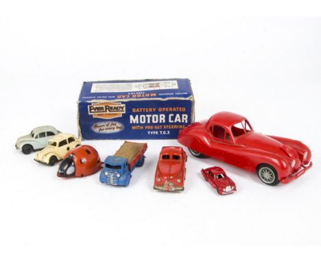 Ever Ready Tri-ang and other plastic Toys, Ever Ready battery operated Motor Car Type T G 3, in original box, Ideal large sca