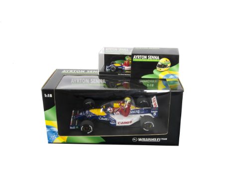 Minichamps Ayrton Senna Racing Car Collection, A boxed  pair of models, comprising, 1:18 scale 911805, Senna and Mansell Brit