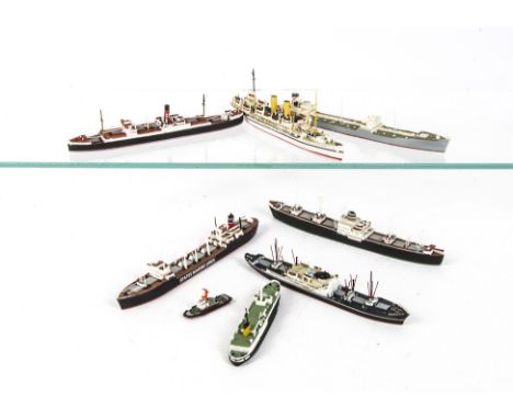 Various makers Merchant Navy 1:1200 scale and smaller waterline models, Deep C Empire Ken, SS Kent, Yunnan, Dilwara 1937 Troo