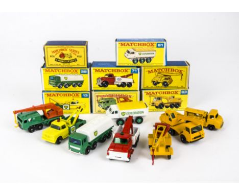 Matchbox 1:75 Construction Vehicles, 28 Compressor Lorry, 61 Alvis Stalwart, 32 BP Leyland Tanker, 71 Wreck Truck, 11 Jumbo C