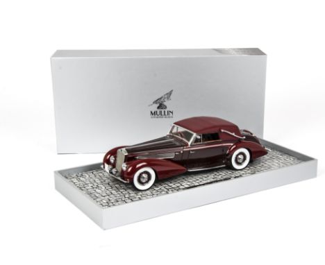 Minichamps Mullin Automotive Museum, A boxed limited edition 1:18 scale 1939 Delage D8-120 Cabriolet, 388/1002 in maroon live