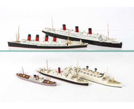 Ocean Liners and Merchant Navy 1:1200 scale metal and resin waterline models, metal, GG Berengaria, Mercator M405 Mauretania,