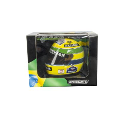 Minichamps Ayrton Senna Racing Car Collection, A boxed 1:2 scale, 943202 model of Ayrton Senna's race helmet 1994, VG-E, Box 