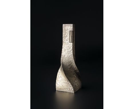 Alfred Dunhill & Sons Silver-gilt table lighter of twisted texturised form stamped manufacturer's mark and hallmarked for Lon