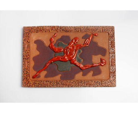 Geoffrey Eastop (British, 1921-2014) 'The Running Man' wall plaque, circa 1985 25cm x 38cm. Eastop had a particular attachmen