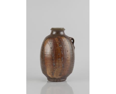 Phil Rogers (British, b.1951) Vase salt glazed, incised grass decoration impressed potter's seal 23.5cm high.