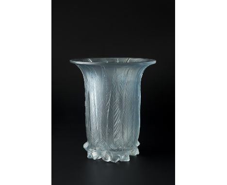 Rene Lalique (French, 1860-1945) 'Eucalyptus' vase (Marcilhac 936) originally designed 1925 frosted glass moulded 'R. LALIQUE