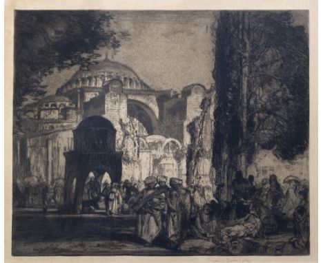 Frank Brangwyn (British, 1867-1956) Santa Sophia, Constantinople, 1906 signed in pencil (lower right)  etching 48cm x 52.5cm.