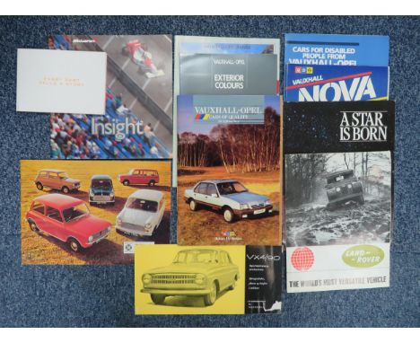 1960s onwards British car brochures, generally excellent to good (some with dealer labels/stamps), with 2011 McLaren 12C mini