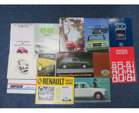 1960s onwards international car brochures, English language text, generally excellent to good plus, with 1966 Volkswagen rang