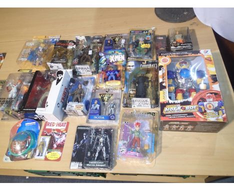Selection of eighteen figures, various types, including Scarface, Yuna, No-No, Sleepy Hollow, X-Men, Terminator, and Candyman