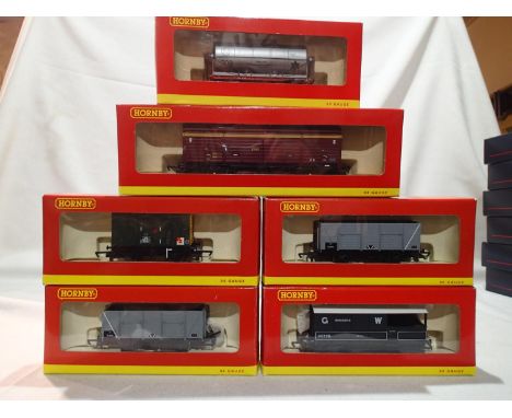 Six OO scale Hornby wagons, boxed, all excellent condition, wear to boxes. UK P&amp;P Group 1 (£16+VAT for the first lot and 