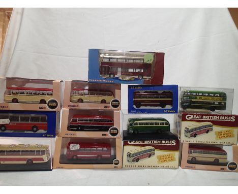 Thirteen assorted buses and coaches, mostly Ribble or North England, Oxford Diecast, Creative Masters, B.T Models etc, mostly