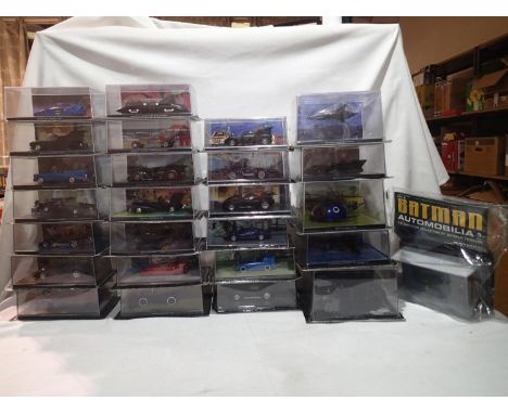 Twenty six Eaglemoss Batman magazine issue vehicles, all in packs/unopened, one with magazine. UK P&amp;P Group 3 (£30+VAT fo