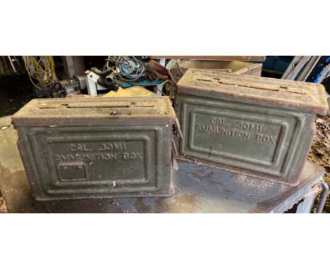 Two WWII American ammunition boxes.