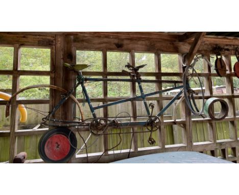 A vintage tandem bicycle.