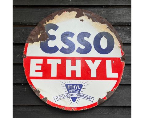 An original enamelled Esso sign, Dia. 76cm.