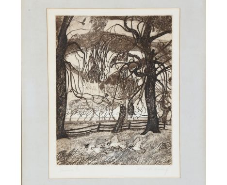 Robert R Greenhalf, "Harvest", limited edition lithograph, 5/30, signed in pencil, image 34cm x 26cm, 57cm x 46cm overall, fr