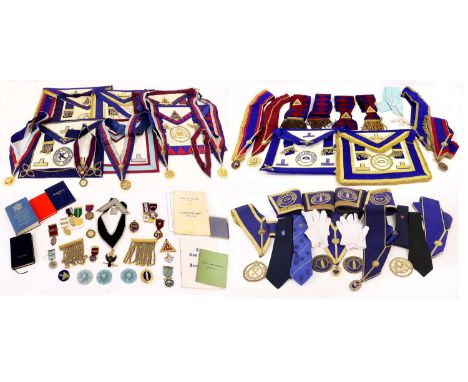 A Quantity of Masonic Regalia Relating to the Lodge of Furness No.995 and West Lancashire, including Royal Arch, Craft, Craft