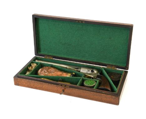A Colt Model 1860 Army Six Shot Single Action Percussion Revolver, in .44 calibre, the 20cm round steel barrel and cylinder o