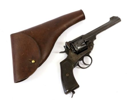 A Deactivated First World War Webley Mark VI .455 Six Shot Service Revolver, numbered 174620, with blued finish, the left sid