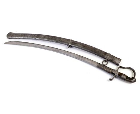 A 19th Century Prussian M1811 Blücher-Sabre, the 83cm single edge broad fullered curved steel blade stamped 561 1831 to the b