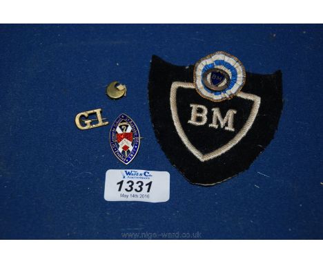 A Silver and enamel school Badge for St. Leonard's School, St. Andrew's, Fife, a blazer badge, Silver and enamel 'De Mieux en