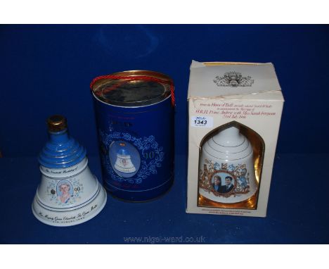 A Bell's Scotch Whisky Decanter to commemorate the marriage of Prince Andrew and Sarah Ferguson, 1986, sealed and another to 