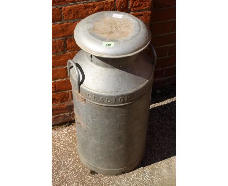A vintage milk churn