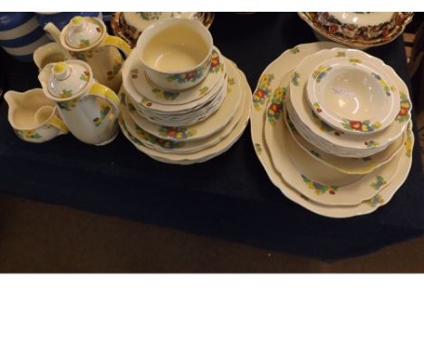 Quantity of Royal Doulton Minden tablewares comprising Coffee Pot, Hot Water Jug, Cream Jug, Sugar Basin, Gravy Boat, Sandwic