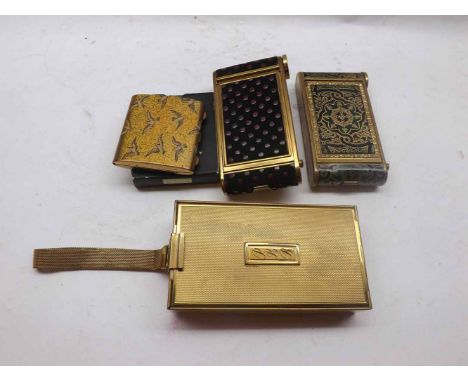 A Park Lane Gilt Metal Vanity Compact Case with multiple compartments, boxed small Zenette Vanity Case, together with a Spott