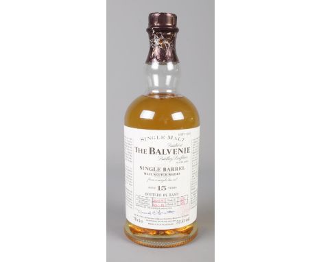 The Balvenie, Single Barrel Malt Scotch Whisky, aged 15 years. Cask Date: 23/01/81, Bottle Date: 23/05/97. Bottle Number: 56.