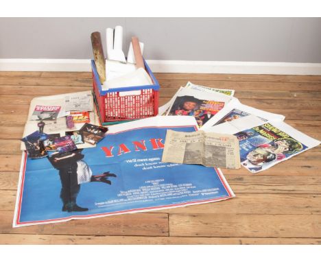 A large collection of mixed vintage ephemera, to include foreign film posters, Rolling Stones set photos, Beatles programme a