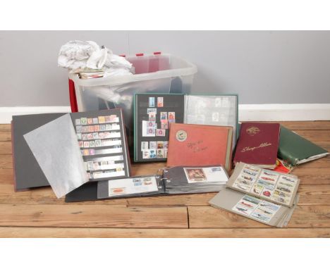 A large quantity of British &amp; world stamps, first day covers &amp; Will's cigarette cards. To include Penny red, King Edw