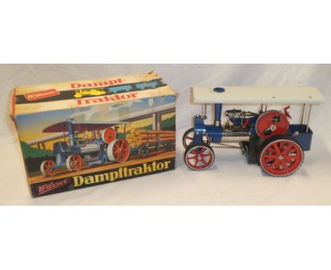 A Wilesco D40 steam traction engine in original box