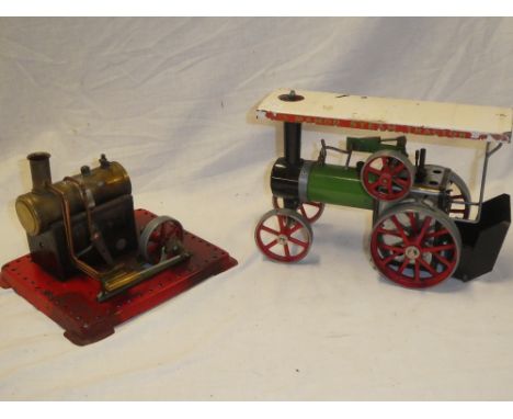 A Mamod TE1 steam tractor and a small Mamod steam stationery engine (2)