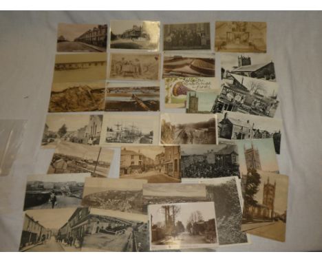 Various black and white and coloured postcards - Cornish scenes, mainly around St Austell including Stenalees, Bugle, Par, St