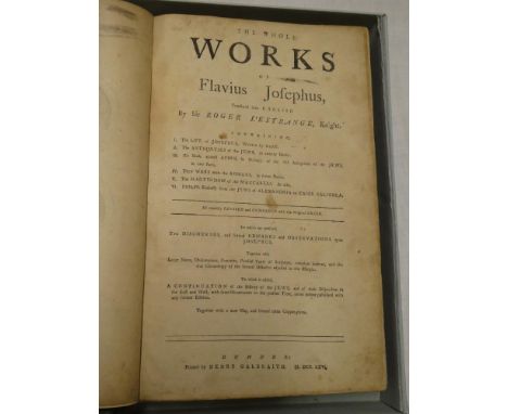 L'Estrange (Sir R.) - The Whole Works of Flavrus Josephus, one vol. Dundee 1766, rebound