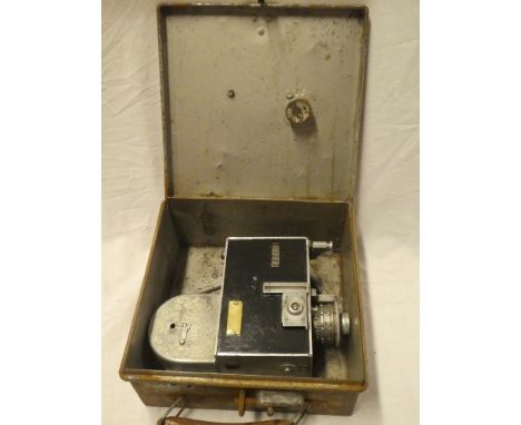 A Setright bus conductor's ticket machine in metal case