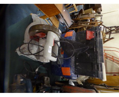A Compound Mitre Saw and Two Toolboxes Containing Various Tools