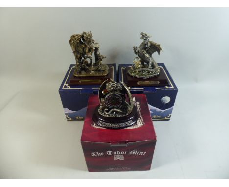 A Collection of Three Boxed Tudor Mint Myth and Magic, The Enchanted Window, Protector of the Deep and The Dragon of the Lamp