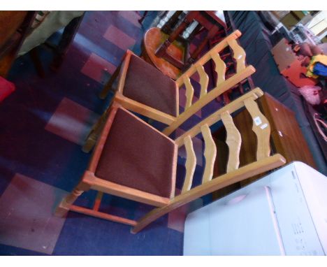 A Pair of Pine Ladder Back Kitchen Chairs