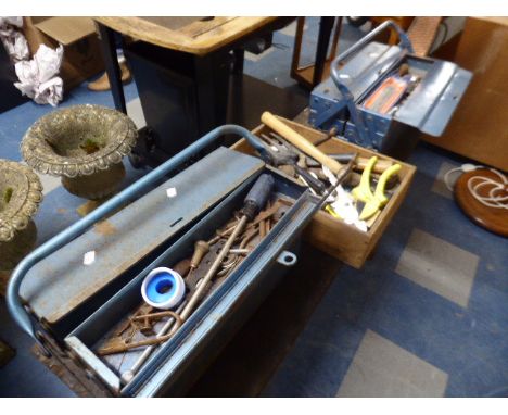 Two Cantilevered Toolboxes and Contents and a Box of Tools