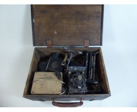 A Early 20th Century Child's 'Baby' Projector in Wooden Case