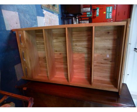 A Modern Four Shelf Open Bookcase with Three Base Drawers, 100cm Wide