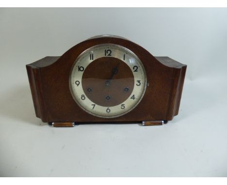 An Oak West Minister Chime Mantle Clock Missing Pendulum, By HAC Clocks Wurtenburg 