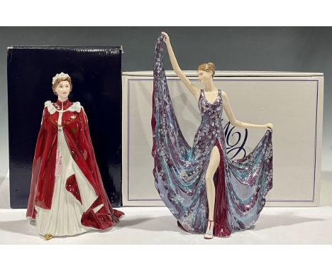 A Royal Worcester figure, Dancing By Moonlight, CW833, for Compton &amp; Woodhouse, limited edition 795/2,950, certificate, b