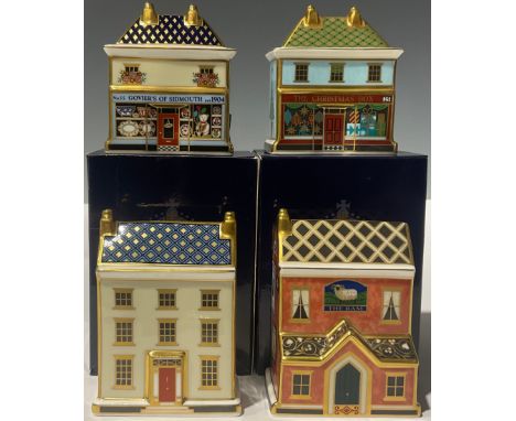 A Royal Crown Derby miniature house model, Goviers China Shop, commissioned by Goviers of Sidmouth to celebrate their Centena